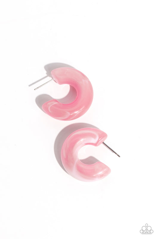 Paparazzi Accessories - Acrylic Acclaim - Pink Earrings